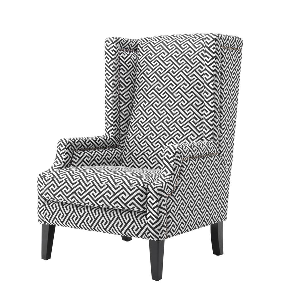 Кресло Eleventy от Eichholtz EICHHOLTZ ДИЗАЙНЕРСКИЕ, EICHHOLTZ 062281 Принт;черный;белый  - Вид №1