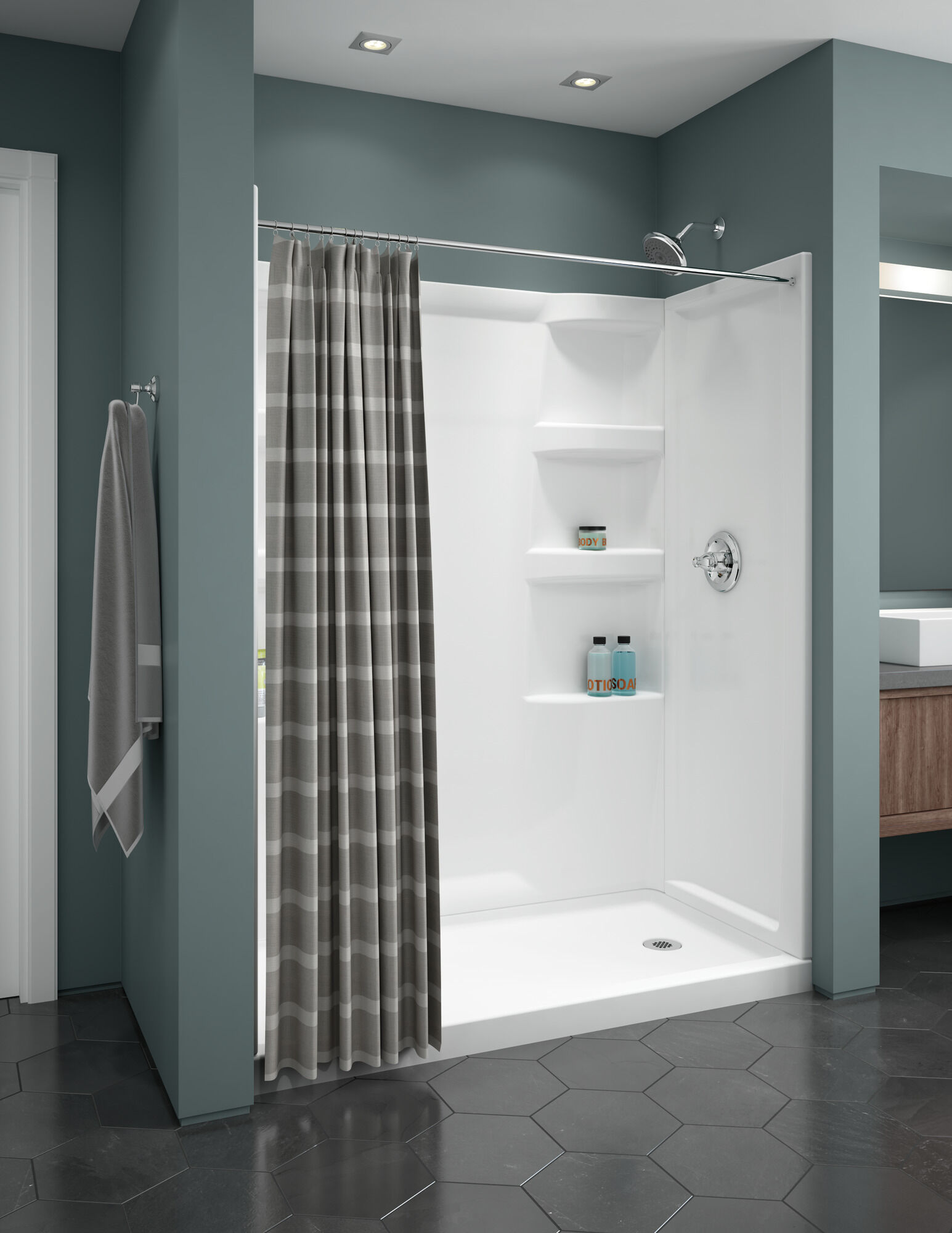 144984-BN Ванна и душ Monitor® серии 14 Delta Faucet Porter Матовый никель - Вид №4