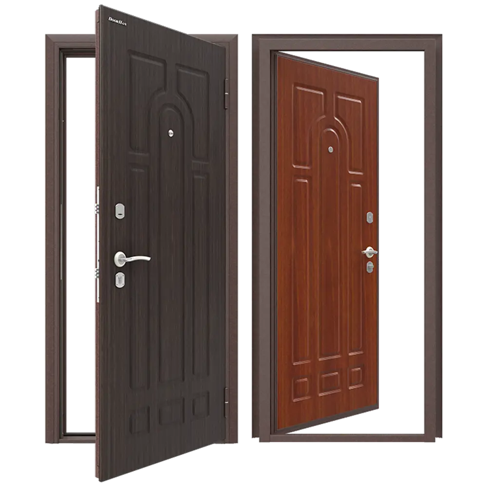 Дверь входная металлическая Оптим 98x205 см правая итальянский орех DOORHAN STLM-2068068 - Вид №1