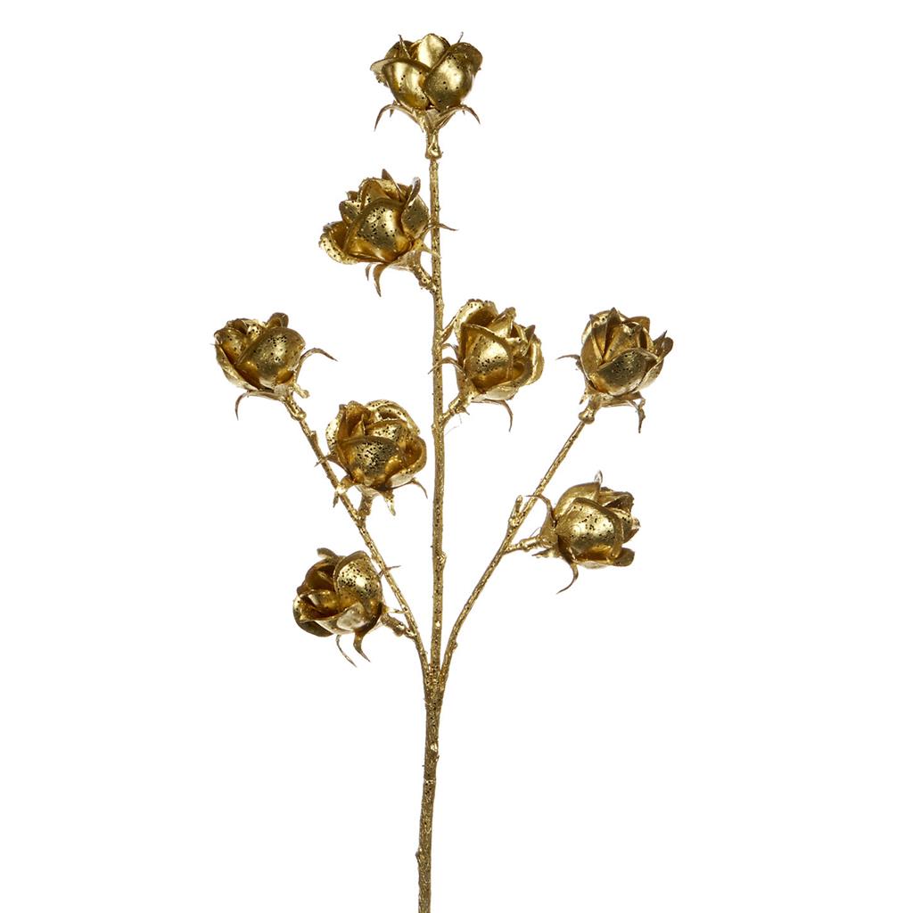 A 54137 Ветка роза золотая 41 см GOODWILL Santreyd 