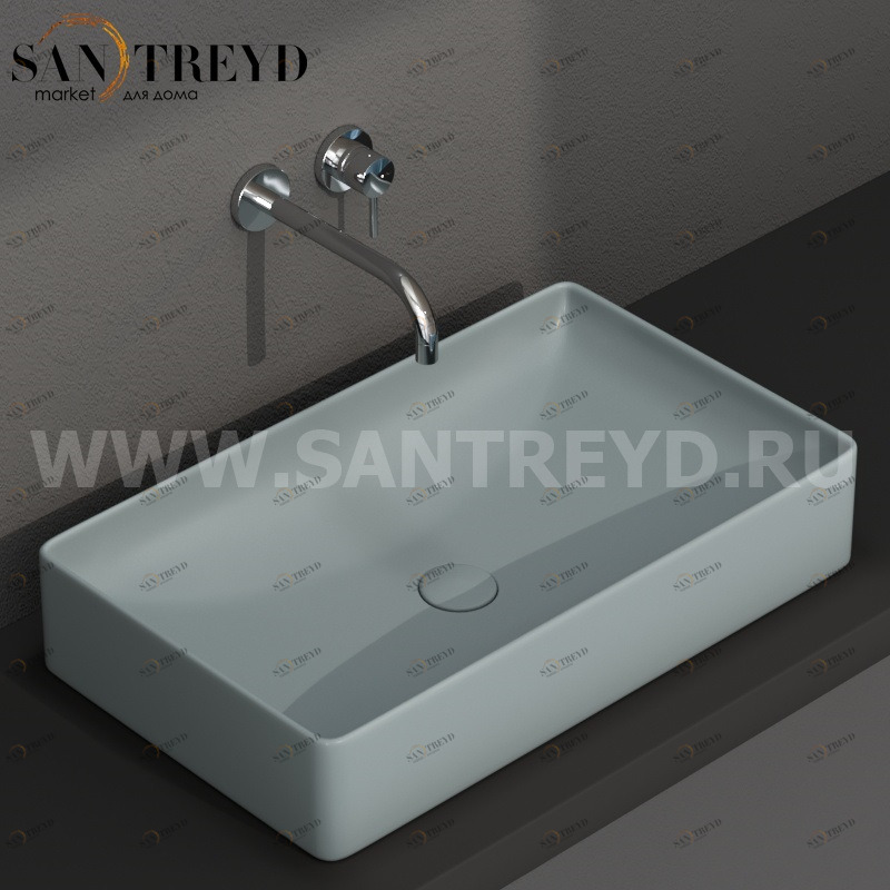 B6R63BL Накладная раковина на столешницу  прямоугольная Ceramica Globo T-EDGE