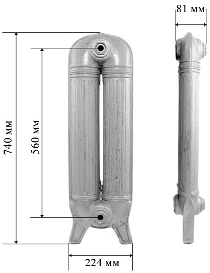 Чугунный радиатор RETROstyle Preston 560 7 секций 7070 - Вид №2
