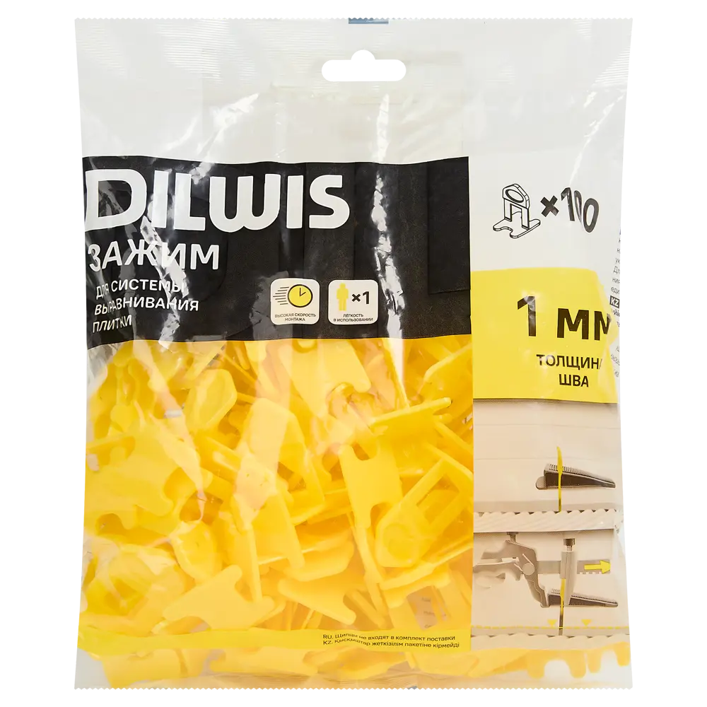Зажим для выравнивания плитки СВП DILWIS 1 мм 100 шт STLM-2152198 - Вид №6