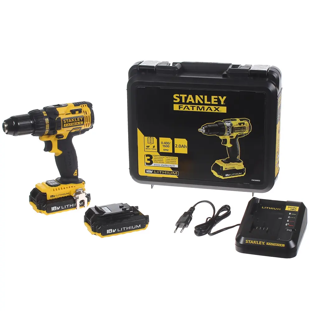 Шуруповерт аккумуляторный Stanley Fatmax FMC600D2, 18 В Li-ion 2х2 Ач STLM-2201168 - Вид №3