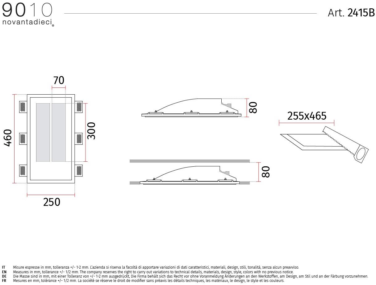 9010 novantadieci Встраиваемый настенный светильник из cristaly®  2415b  - Вид №1