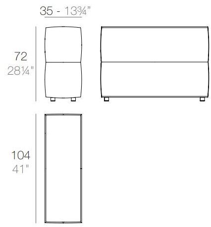 VONDOM Садовый диван из модульной ткани Tablet sun-id-1411241 - Вид №11