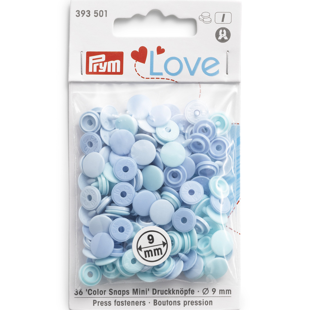 393501 Кнопка PL Color Snaps пластик d 9 мм 36 шт. синие PRYM Prym Love 