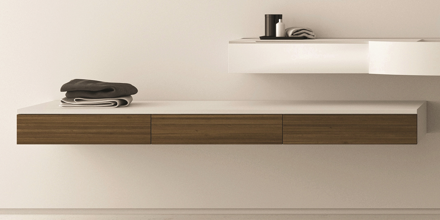 Moma Design Тумба под раковину подвесная с 3 ящиками 1800 Boxline3 250 дуб BLZ31180RN - Вид №1