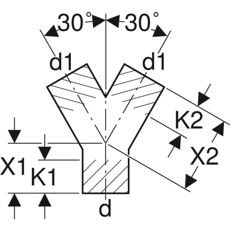 GEBERIT 363.462.16.1 Тройник двойной Y-образный Geberit PE 2 x 30°  - Вид №2