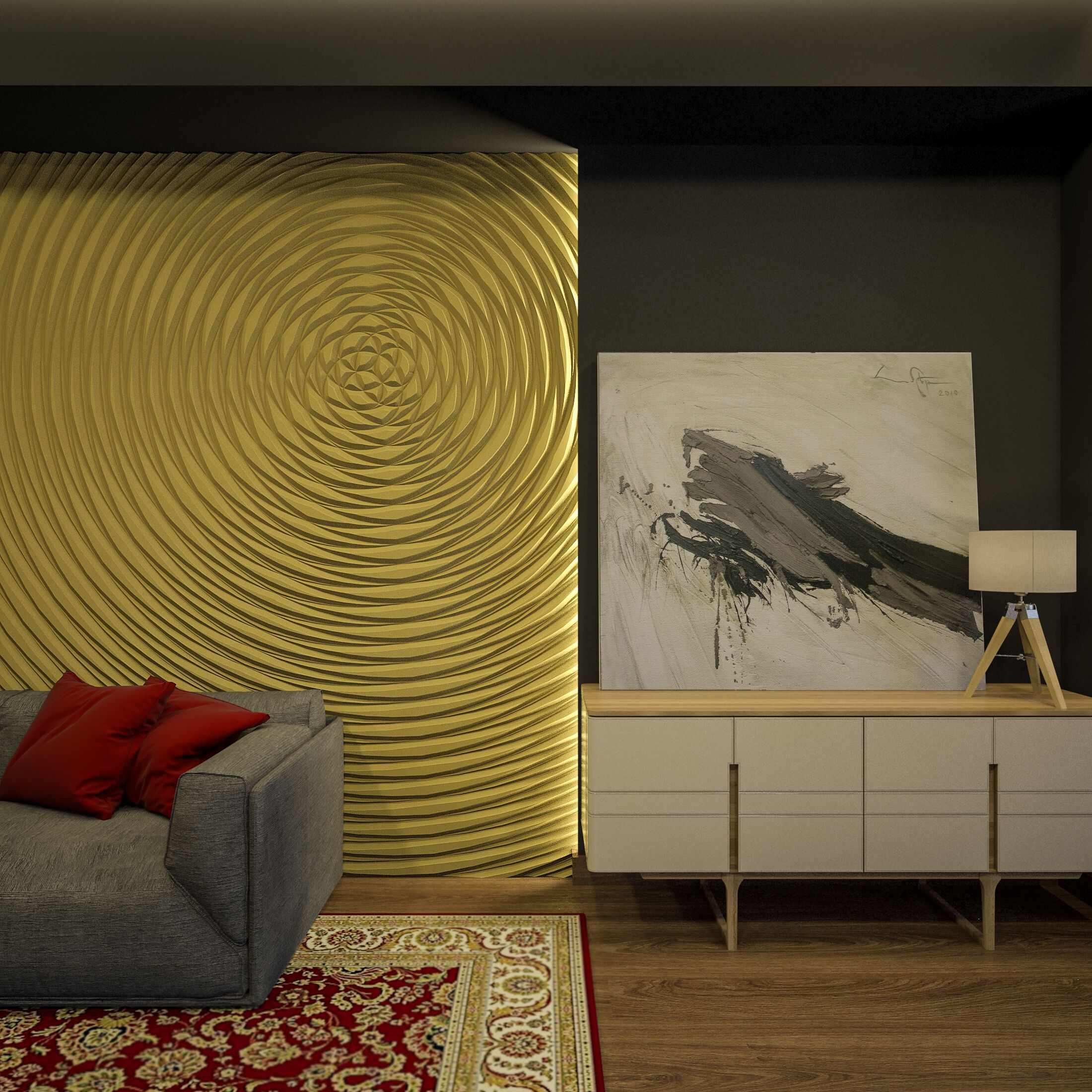 Трехмерная декоративная гипсовая панель WallDeco KAIZEN ARCH-00056383 - Вид №1