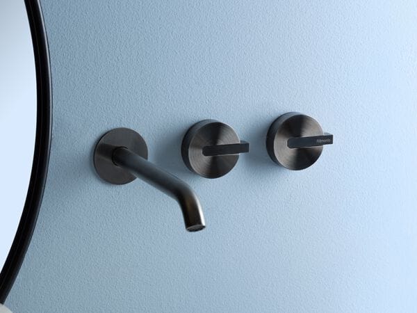 Нержавеющая сталь настенный однорычажный смеситель для раковины с 3 отверстиями Ritmonio Dot316 Round ARCH-00027119 - Вид №1