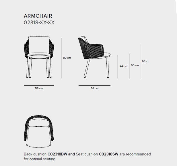 Садовый стул с тканевым подлокотником TRIBÙ Senja ARCH-00090353 - Вид №6