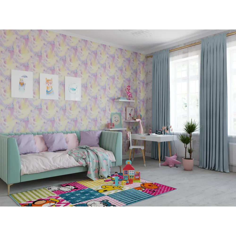 Ковёр «Art kids» LM07, 1.5x2.3 м, цвет синий MERINOS STLM-2037773 - Вид №4