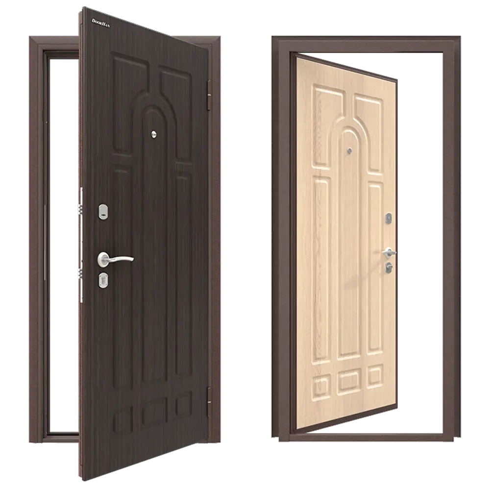 Дверь входная металлическая Оптим 98x205 см правая белый дуб DOORHAN STLM-2190281 - Вид №1