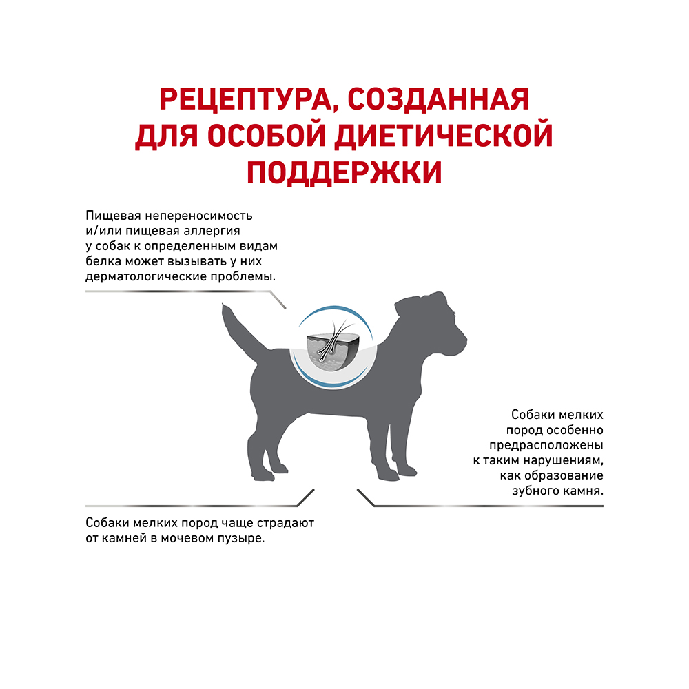 Т0040067 Корм для собак Vet Diet Hypoallergenic Small Dog HSD24 для мелк.пород с пищ.неперенос, птица сух. 3,5кг ROYAL CANIN  - Вид №2
