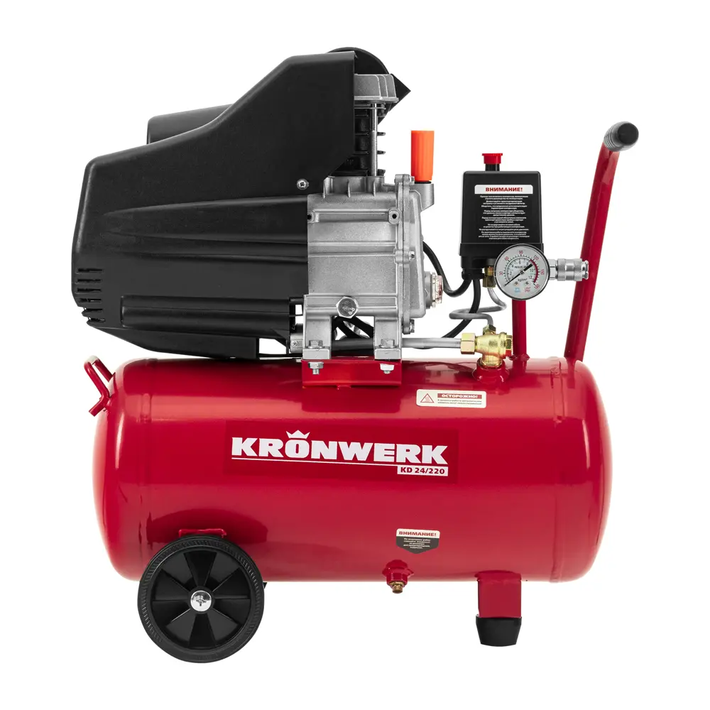 Компрессор сетевой поршневой масляный Kronwerk 58104, 24 л 220 л/мин STLM-2013757 - Вид №6