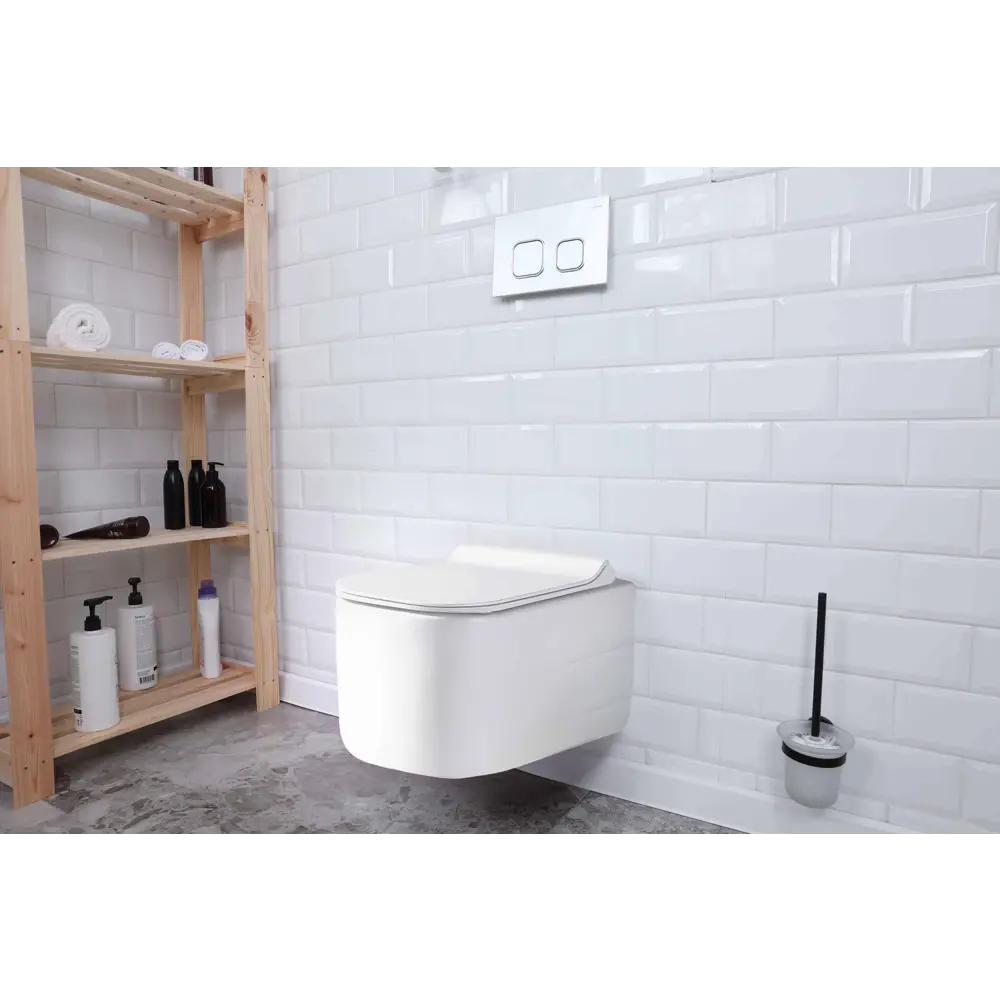 Комплект инсталляция Grant с унитазом Vortex Торнадо безободковый с микролифтом клавиша цвет хром Santreyd STLM-2112188 - Вид №8