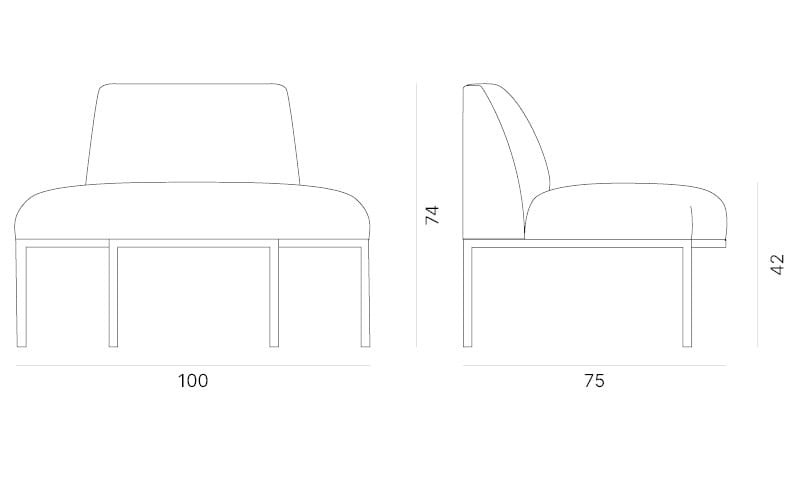 Изогнутый диван из ткани Quadrifoglio Group Design Living ARCH-00130279 - Вид №9