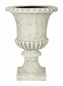 Вазон из искусственного камня классический 65 см молочный с патиной "Тулон" LE-VILLAGE FLORERO 044765 Серый