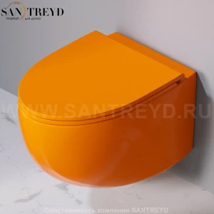 S555T0R0V6.114 Подвесной унитаз настенный Оранжевый A. e T. Italia Dot Италия