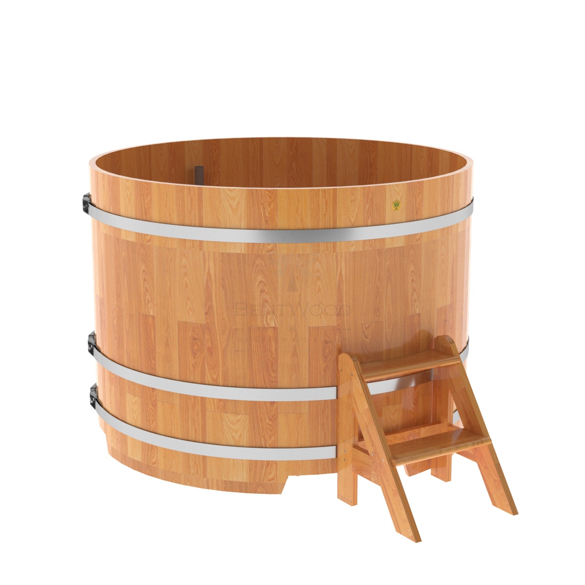 1521 Купель круглая из сращенных ламелей лиственницы d=1,50х1,1 натуральная Alyarus 