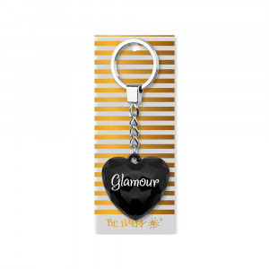12 Брелок "Сердечко" B&G "Glamour ", чёрный БИ-ХЭППИ