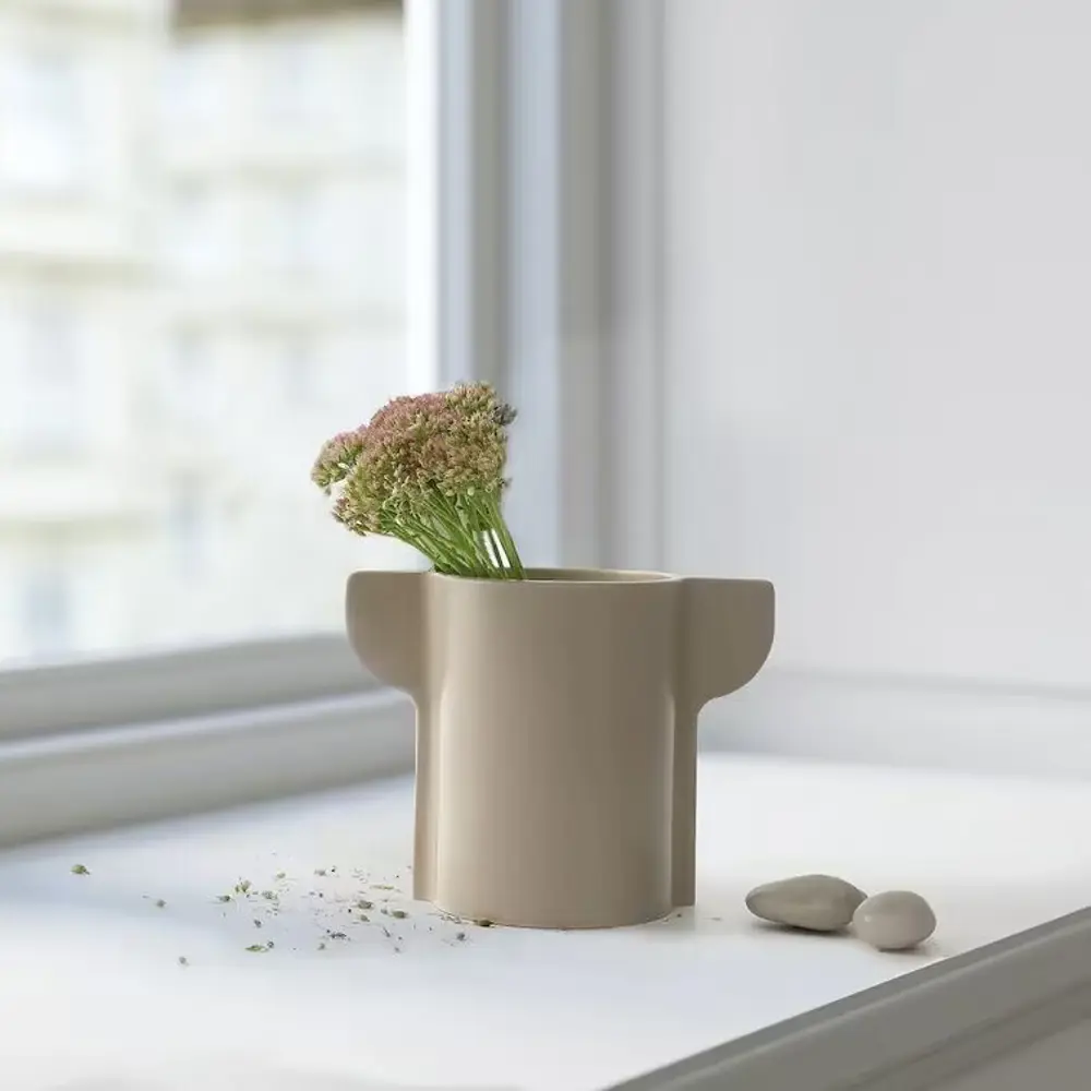 Santreyd Celia - керамическая ваза бежевая для цветочных композиций 89342810 STLM-0818159