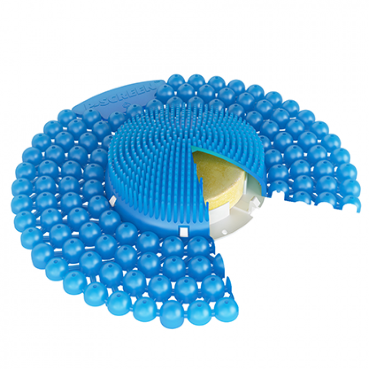 P-SCREEN Marine Musk VECTAIR SYSTEMS P-SCREEN Таблетка для писсуаров с гибкой сеткой - аромат Морской Мускус Синий 