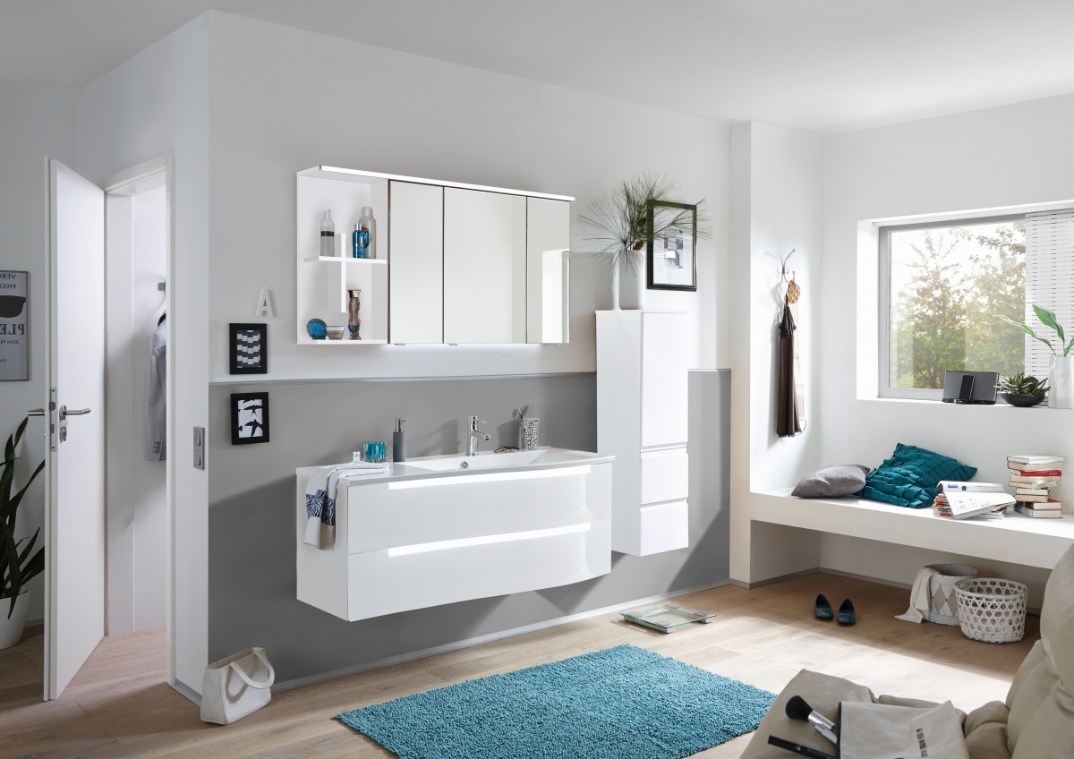 Purefaction1200L(672/161) Комплект мебели Puris Purefaction, 1200 мм левый, цвет белый высокоглянцевый 