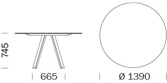 Pedrali Круглый стальной стол Arki-table sun-id-1507072 - Вид №1