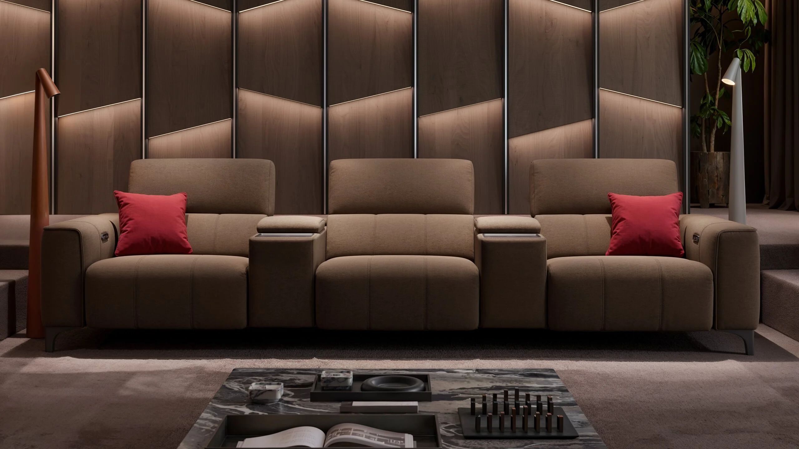 Домашний кинотеатр 3 местный тканевый диван Sofanella Nanto Kino ARCH-00017887 - Вид №3