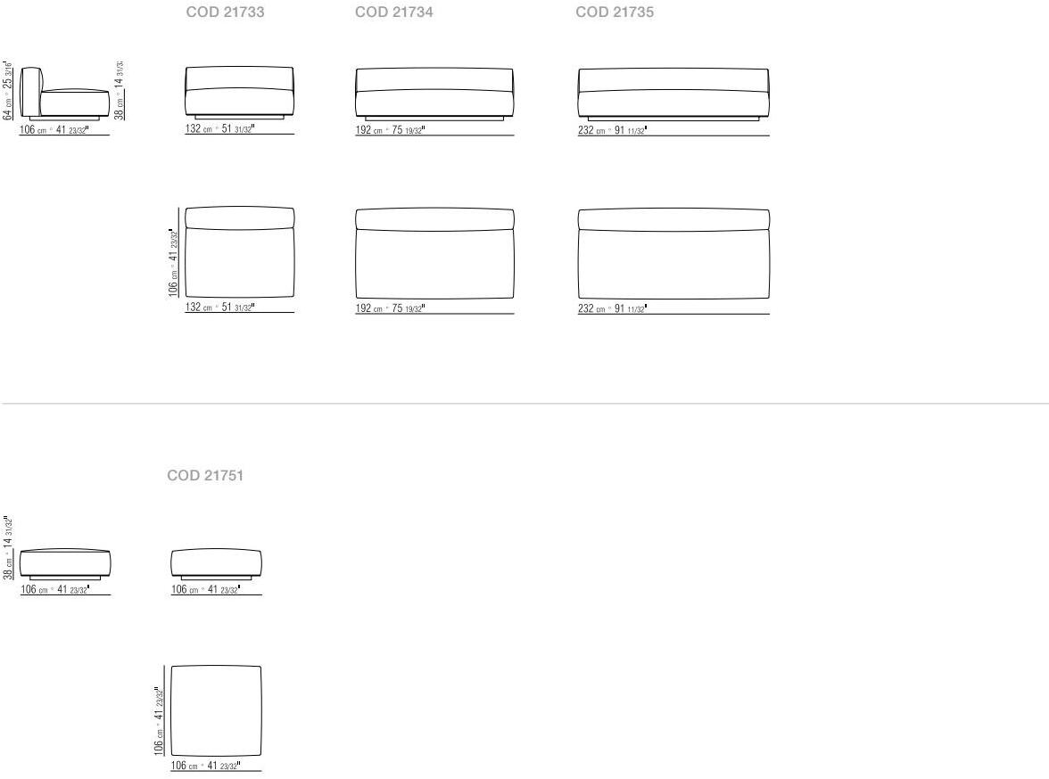 Flexform 2-х местный модульный диван из ткани Lario sun-id-1450495 - Вид №3
