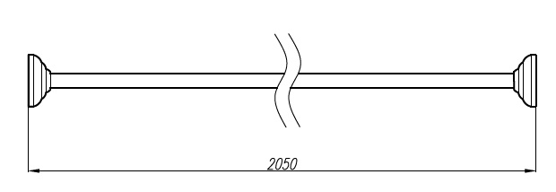 Карниз прямой для шторки на ванну MIGLIORE ML.BTD-21.205.CR, хром  - Вид №3