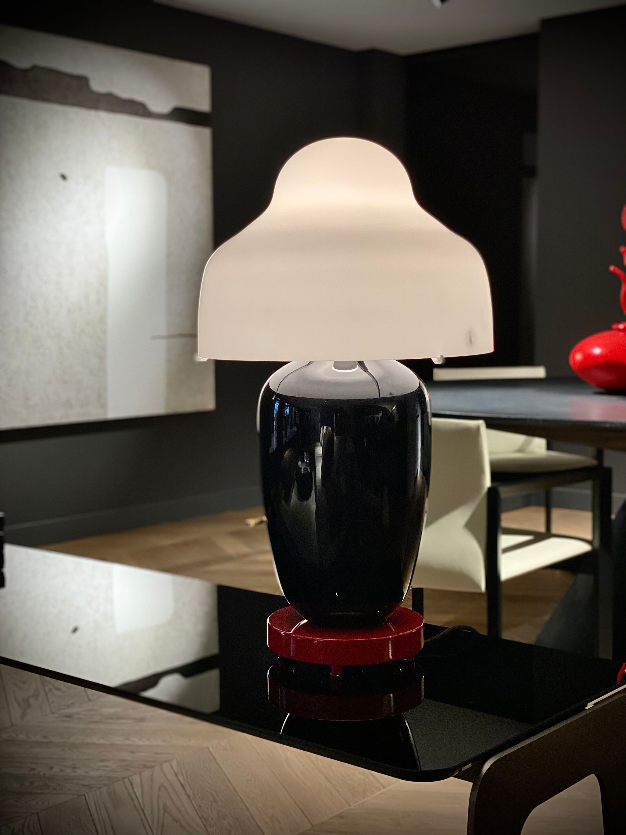 Керамическая и выдувная стеклянная настольная лампа с диммером PARACHILNA Chinoz ARCH-00004625 - Вид №11