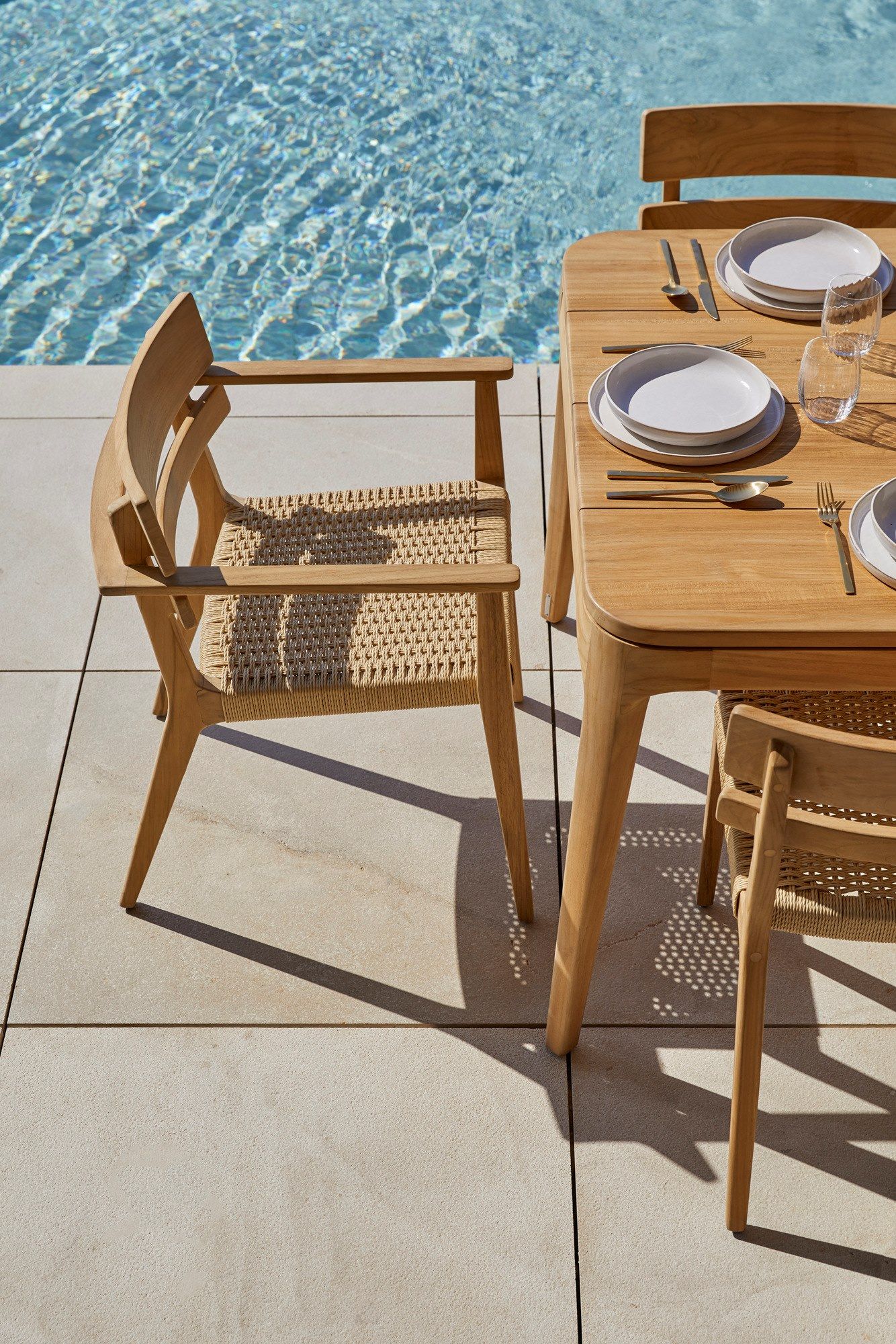 Стул для сада из тикового дерева с подлокотниками POINT Paralel ARCH-00036608 - Вид №2