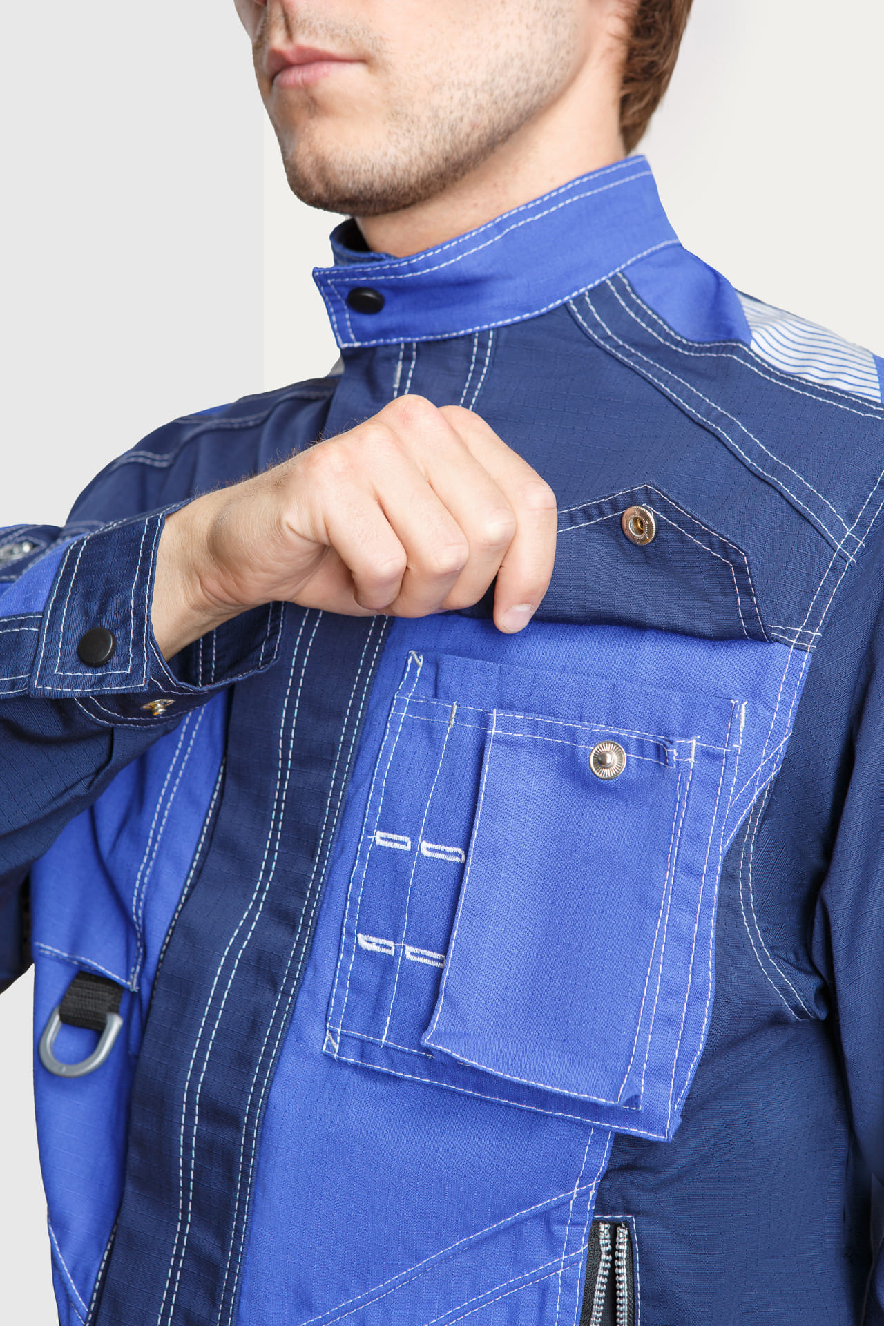 68811 Костюм "Прогресс" темно-синий с васильком  Летняя спецодежда  размер 56-58/182-188  - Вид №11