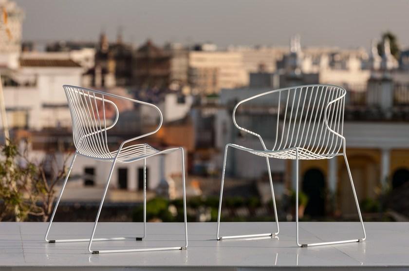 iSimar Стул с подлокотниками, штабелируемый на стальных салазках Bolonia 7207 - Вид №25