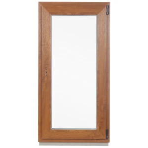 Окно ПВХ одностворчатое, 120x60 см, поворотно-откидное правое, цвет золотой