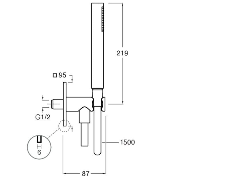Настенный ручной душ с гибким CRISTINA Rubinetterie дополнения для душа / ванны / умывальника-Shower &amp ARCH-00080761 - Вид №2