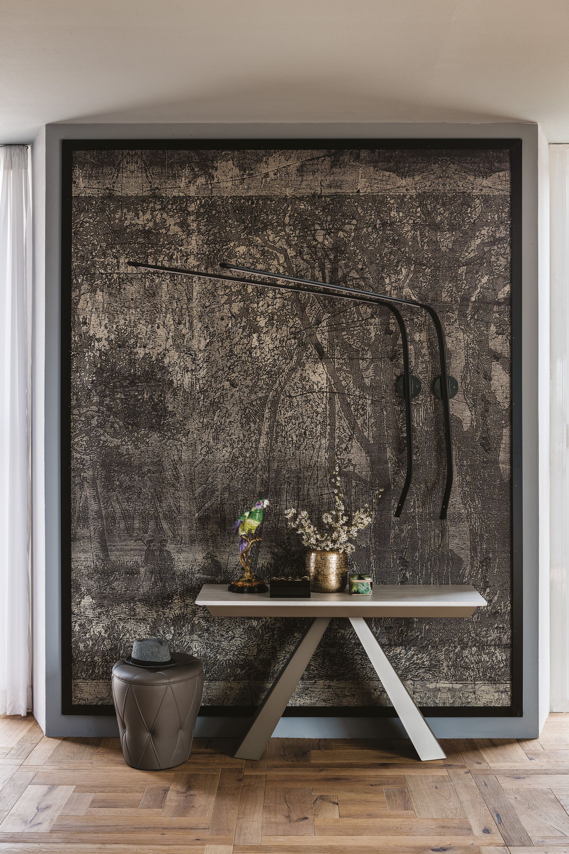 Выдвижная консоль из стали и дерева Cattelan italia CONVIVIUM ARCH-00123590 - Вид №4