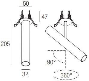 Flexalighting Регулируемый металлический настенный или потолочный проектор sun-id-1398839 - Вид №2