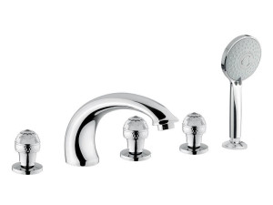 Хромированный латунный кран с 5 отверстиями