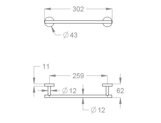 Держатель для полотенец из нержавеющей стали Fir Italia аксессуары для ванной комнаты сталь ARCH-00004979 - Вид №1