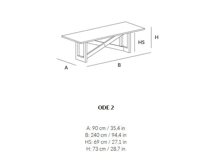 Прямоугольный обеденный стол из массива дерева Lando ODE ARCH-00052154 - Вид №3