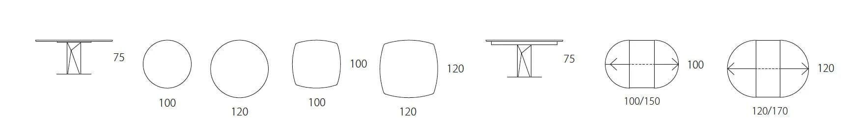 Круглый металлический обеденный стол с керамической столешницей RIFLESSI Sabino ARCH-00120442 - Вид №2
