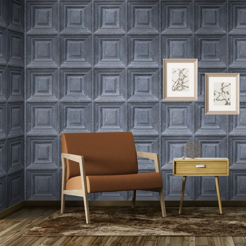 Обои Boiserie, бумажные, цвет серый, 0.53х10 м EURO DECOR STLM-2169518 - Вид №3