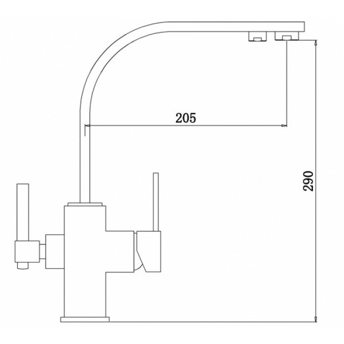 Zorg ZR 332 YF Nickel Смеситель для кухни Zorg 290х205 мм  - Вид №2