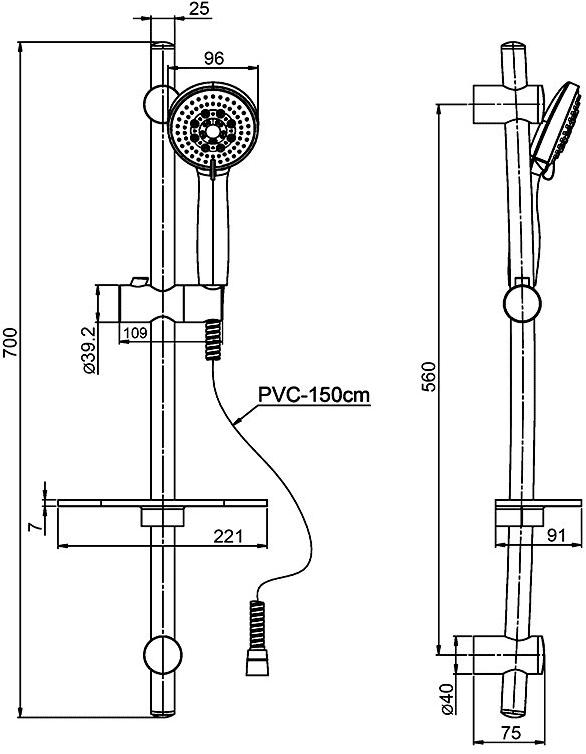 Paini Monza 50CR124/P20 душевой гарнитур - Вид №6
