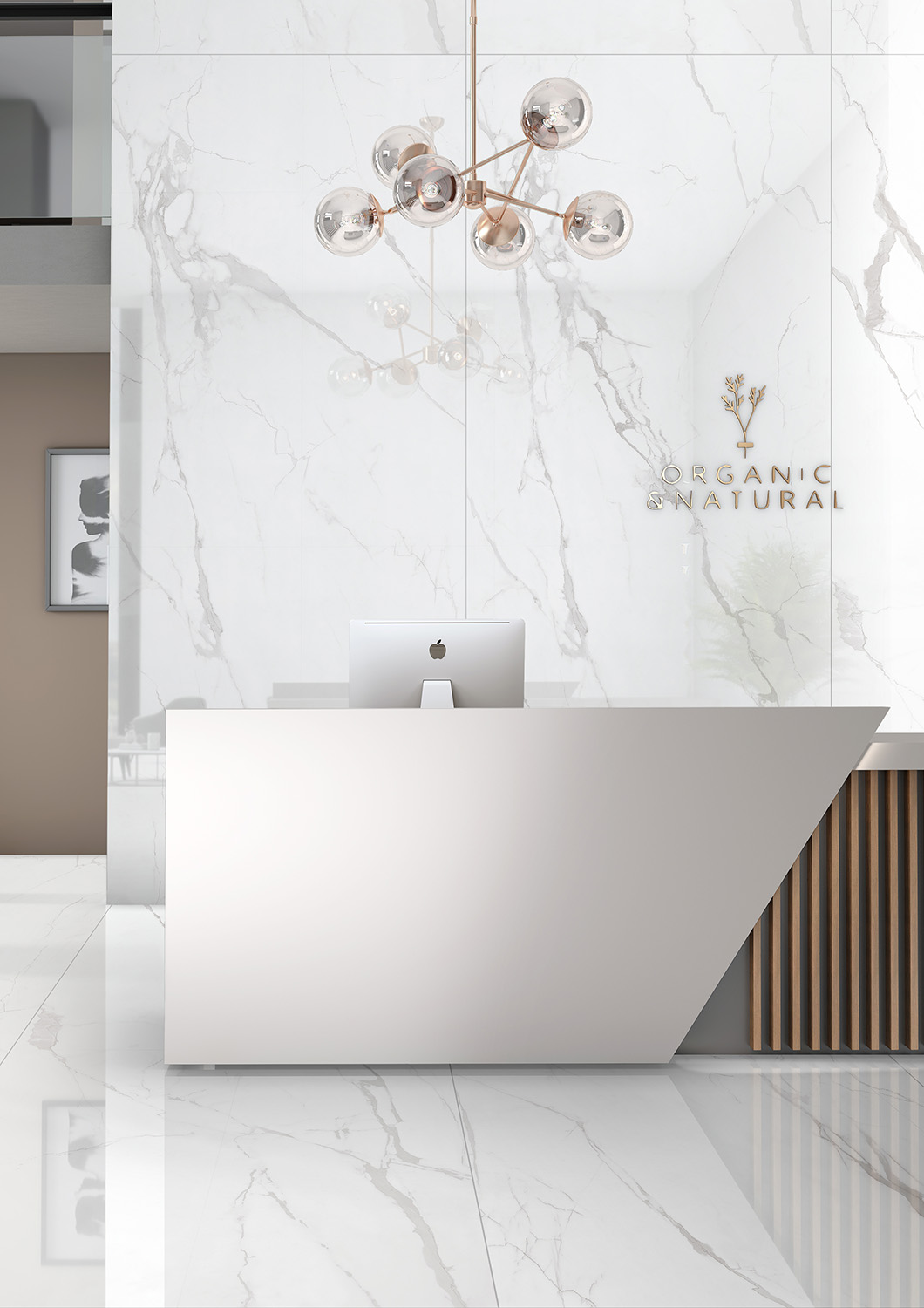 Бесконечная элегантность: керамический слэб MANHATTAN WHITE STP-ST182 INCOLOR Double Polished - Вид №2