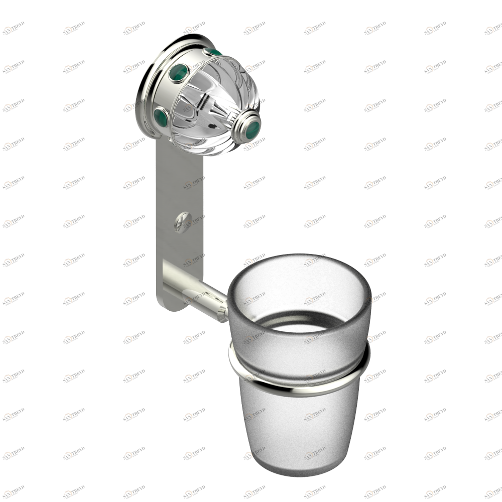 A1S-536 Стакан настенный для зубных щёток Thg-paris Cheverny с малахитом Матовый никель A1S-536 CAT.C